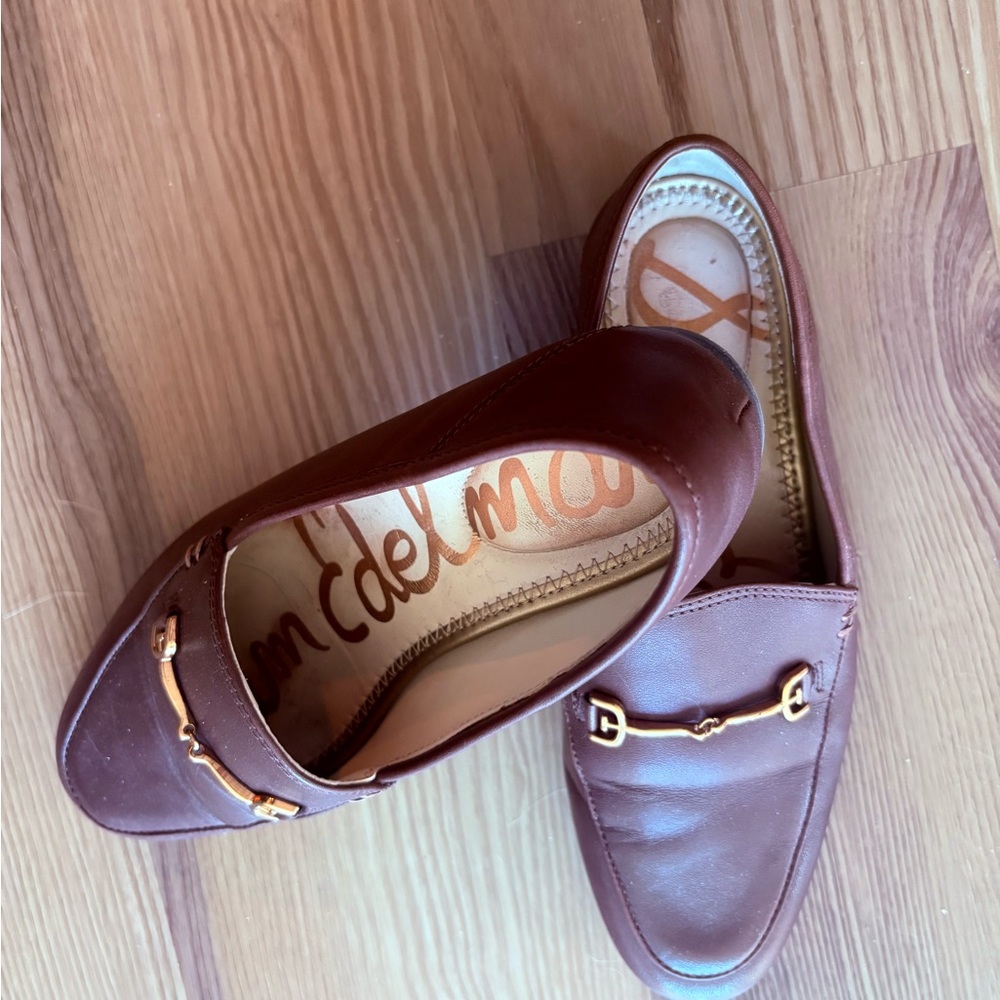 Sam Edelman Burgundy Loafers with Gold Accent